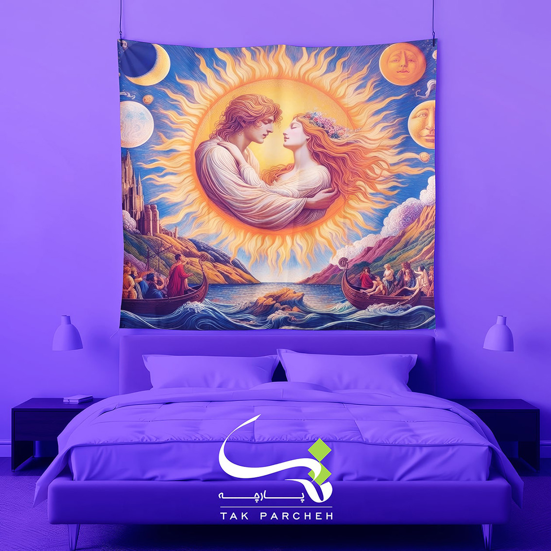Blacklight Backdrop tarh sun and moon love