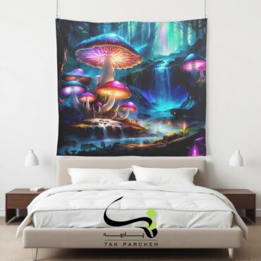 Blacklight Backdrop trah Mushrooms