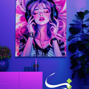 بکدراپ بلک لایت طرح دختر صورتی صدا و نور