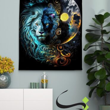 Blacklight Backdrop trah moon lion