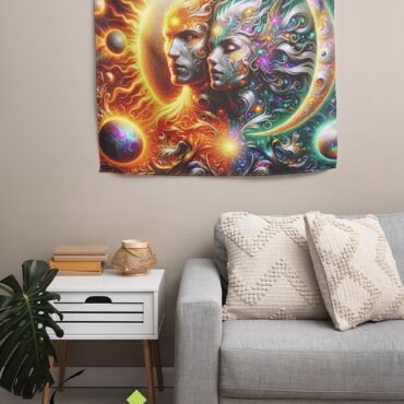 Blacklight Backdrop trah sun and moon love