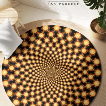 Blacklight Round Rug tarh Kaleidoscope