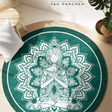 Blacklight Round Rug tarh Mandala Yoga