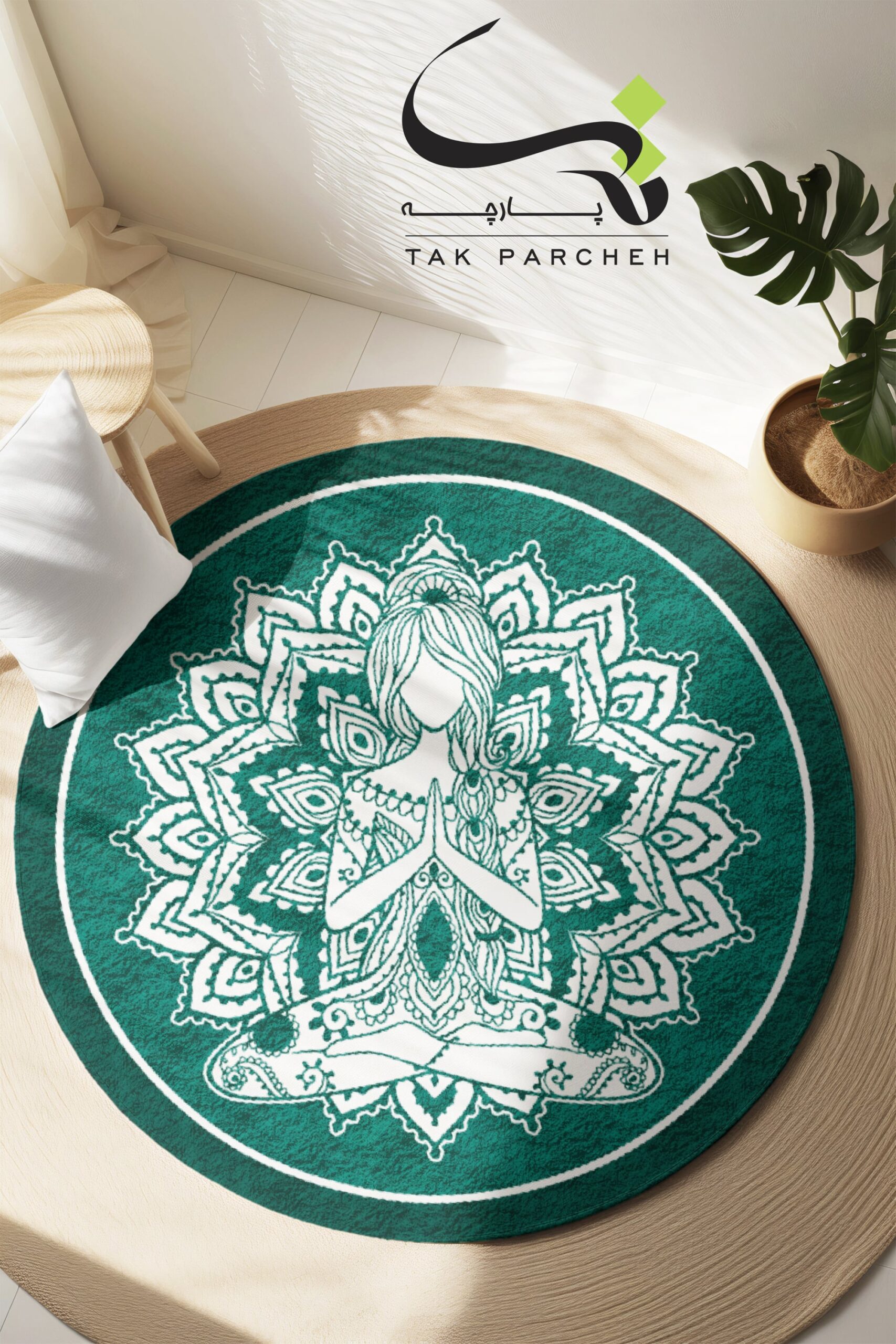 Blacklight Round Rug tarh Mandala Yoga