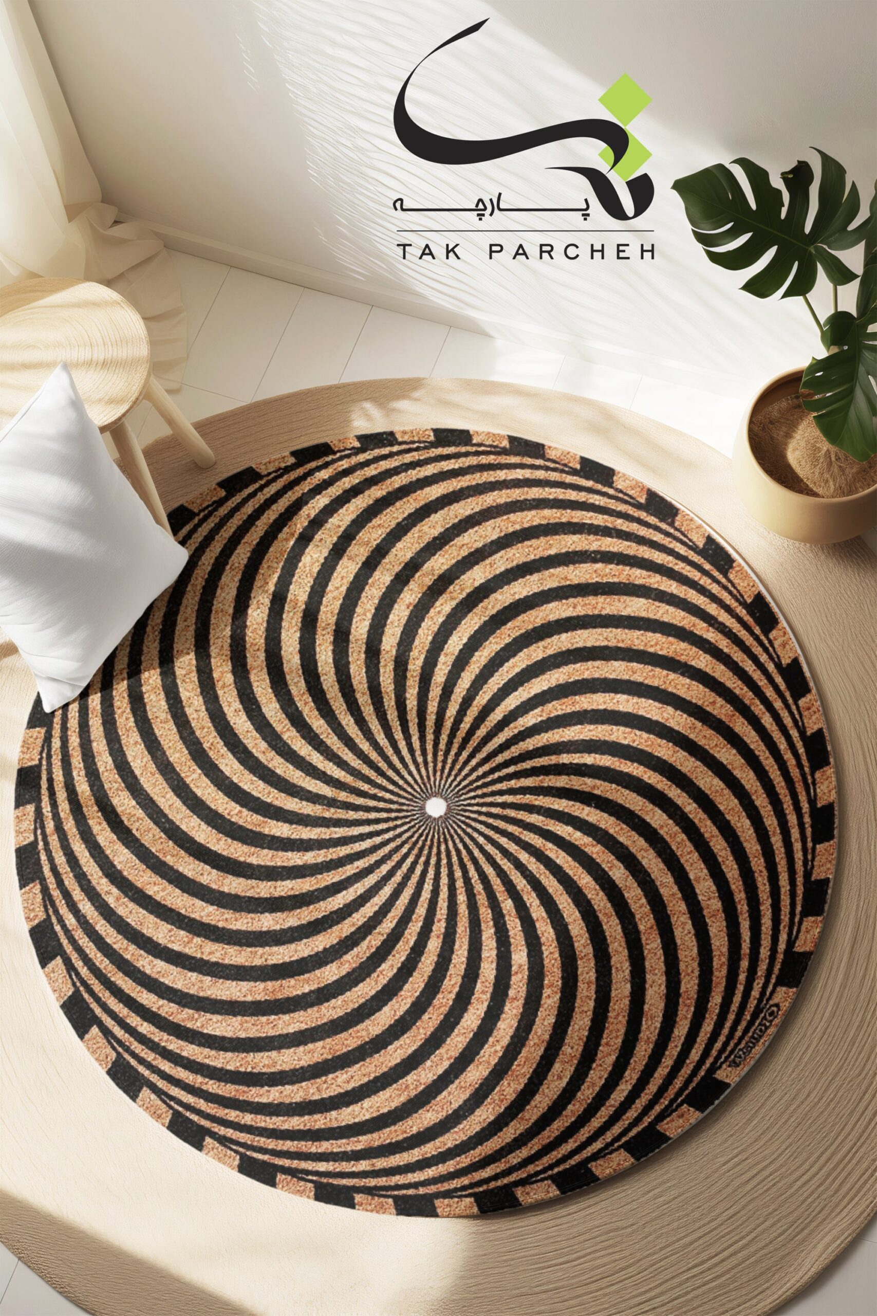 Blacklight Round Rug tarh mandala gear