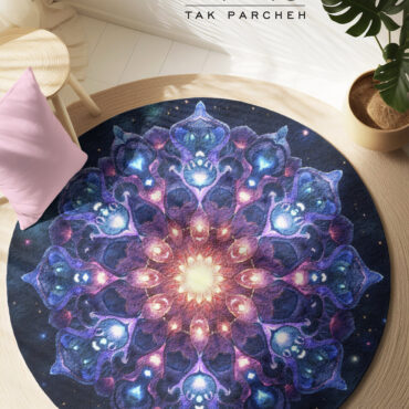 round carpet blacklight - symmetrical mandala