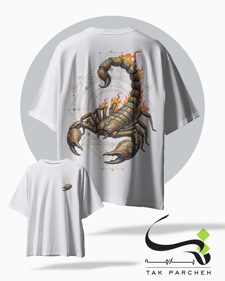 tshirt tarh aghrab white