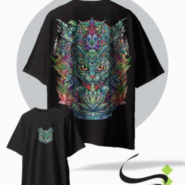 tshirt tarh cat black