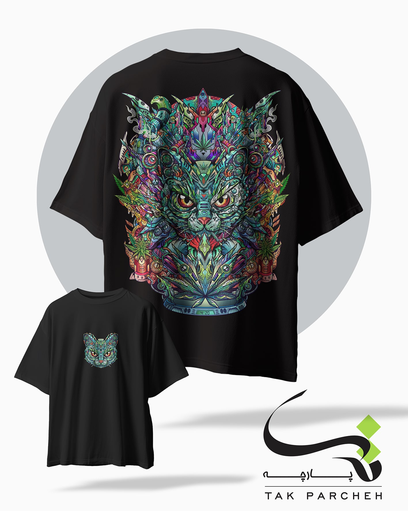 tshirt tarh cat black