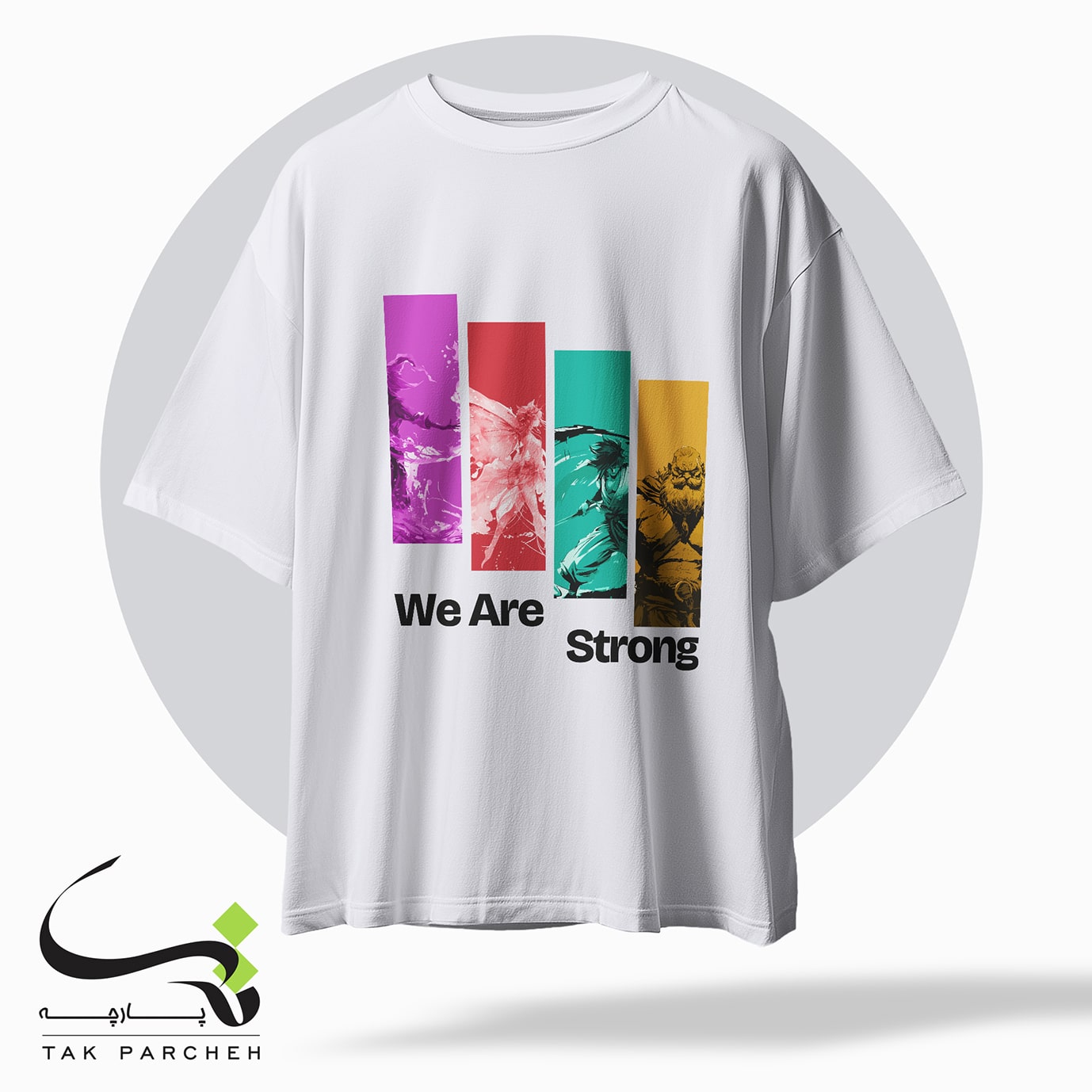 tshirt tarh powerful striped friends white